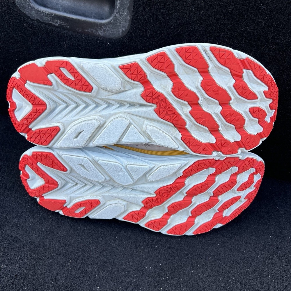 Hoka One One Clifton 8 White Red Mens Running Shoes Size 10.5D 1119398NCBDB - Picture 7 of 9